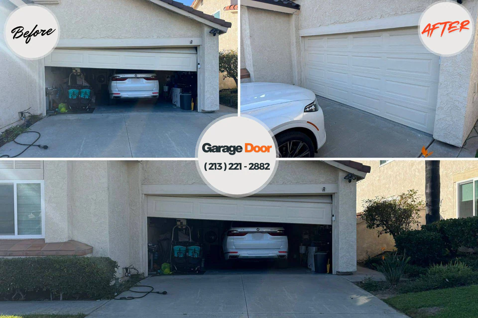 Before and after: garage door repair Coral Springs, FL